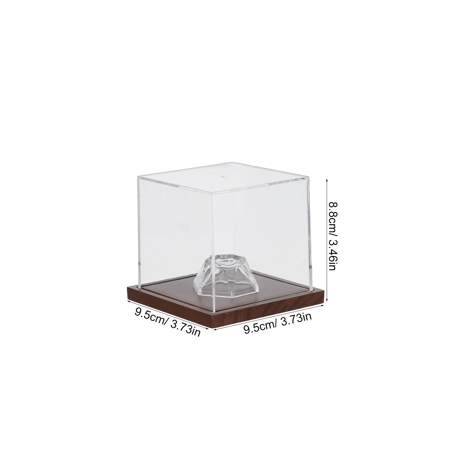 Golf Ball Display Case Clear Acrylic Box with Wood Base Dustproof UV Protection Souvenir Holder
