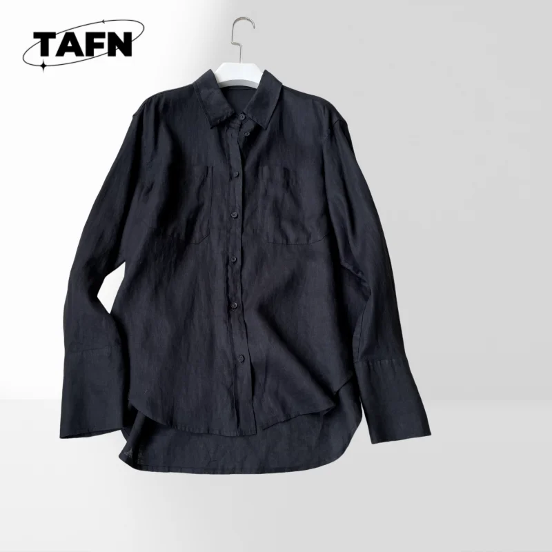 

Women’s Checked Shirt Oversized Soft Flannel Blouse Women's Ruffle Collar Shirt Office Long Sleeve Blouse AH01110