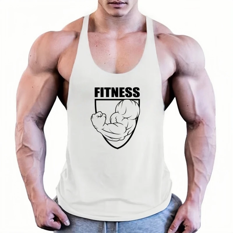 Workout Sportswear Men, Muscle Gym Stringer Vest, Bodybuilding Singlet, Fashion Quick-Dry Durable Sleeveless Tank Top