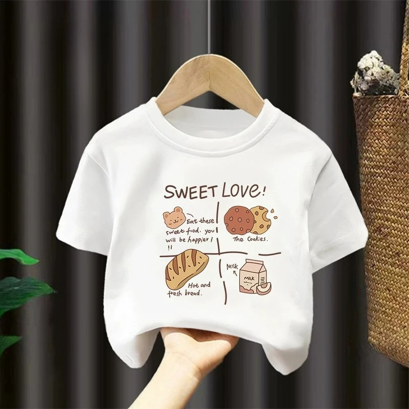 

Summer Cute Children's Clothing Short-Sleeved T-Shirts Girls' Tops Boys' Base Shirts Big Kids Kids Clothes