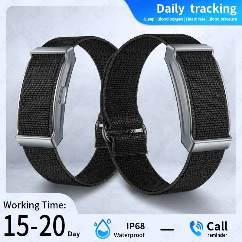 

LIGE Смарт-часы без экрана, спортивные уличные фитнес-трекеры, монитор сердечного ритма, сна, IP68, водонепроницаемые умные часы для Andriod IOS