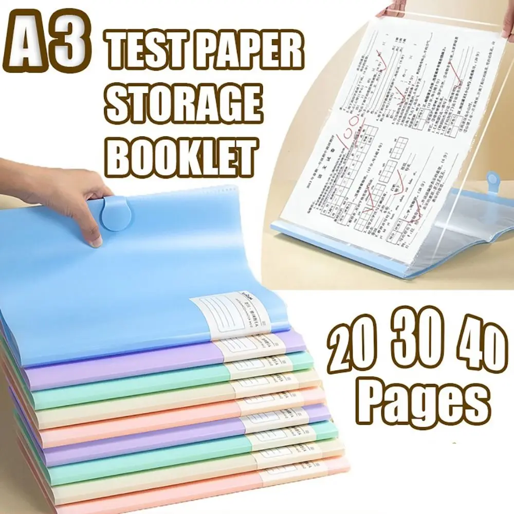 

High Quality Large Capacity A3 File Folder 20/30/40 Pages Dirtyproof Document Bag Waterproof File Bag Student