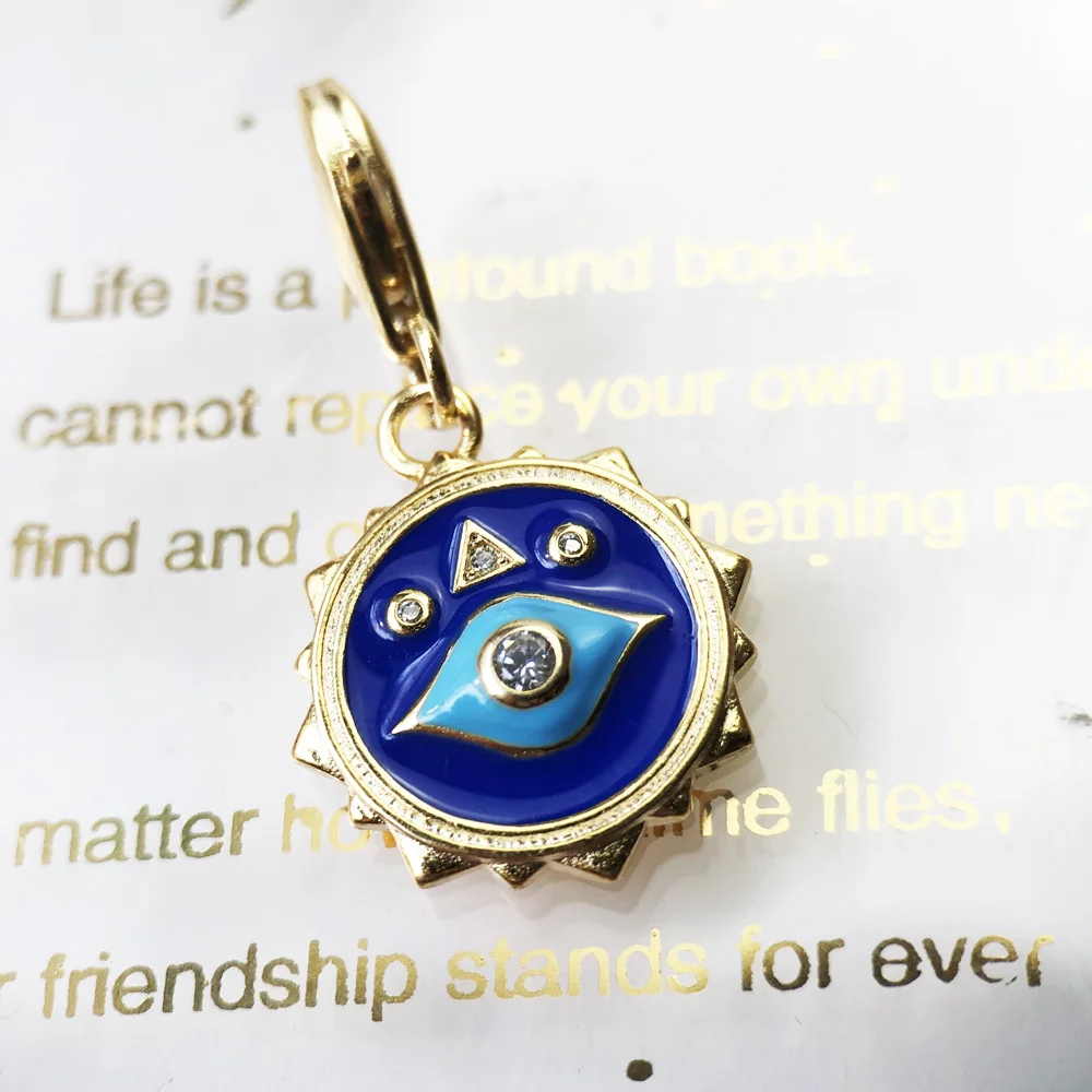 Ciondolo con ciondolo blu Nazar Eye argento Sterling 925 di alta qualità nuovi gioielli fortunati per donna uomo