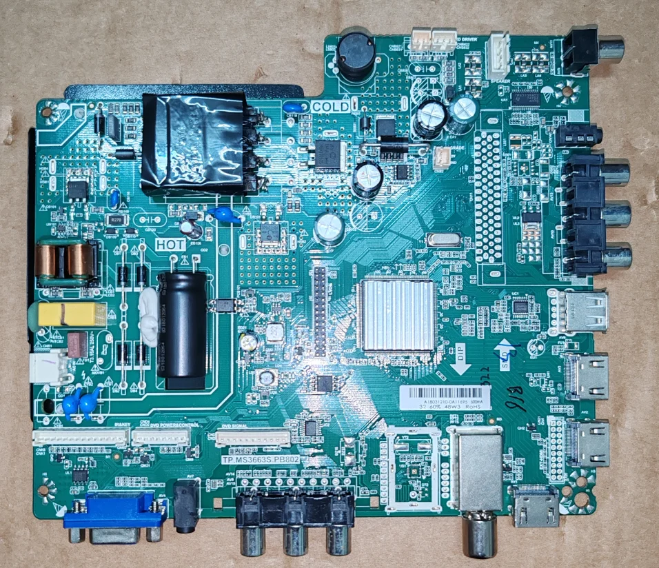 

TP.MS3663S.Pb802 Three in one TV motherboard, physical photo, new, tested well for 600MA 32inch 48w BH-17353