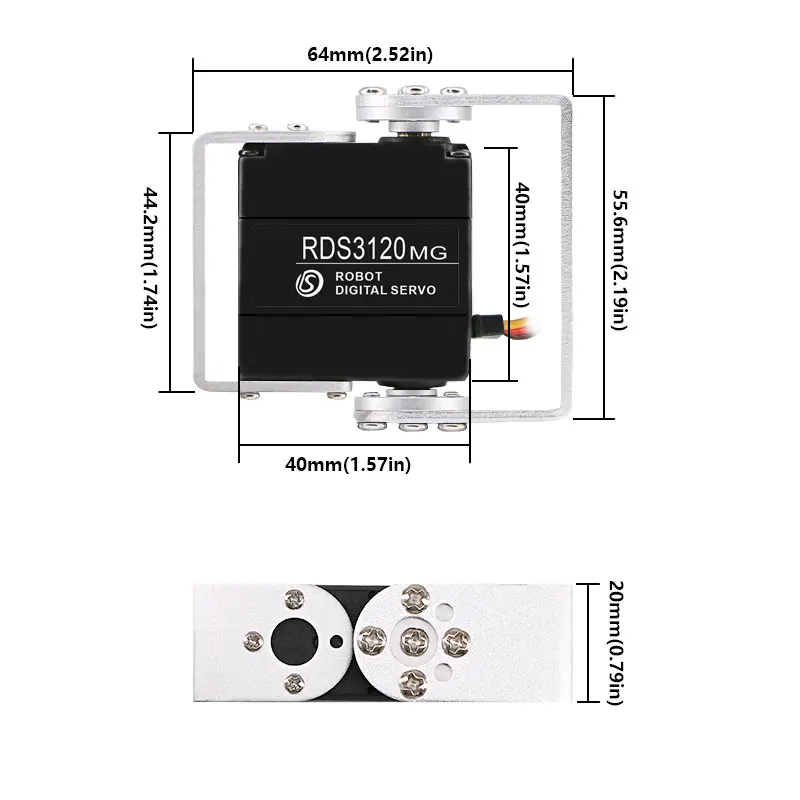RDS3120 RDS3115 MG 20kg 17kg Digitalservo 180/270 °    Zweiachsige Welle für RC Modellauto Boot Flugzeug Roboterarmteile