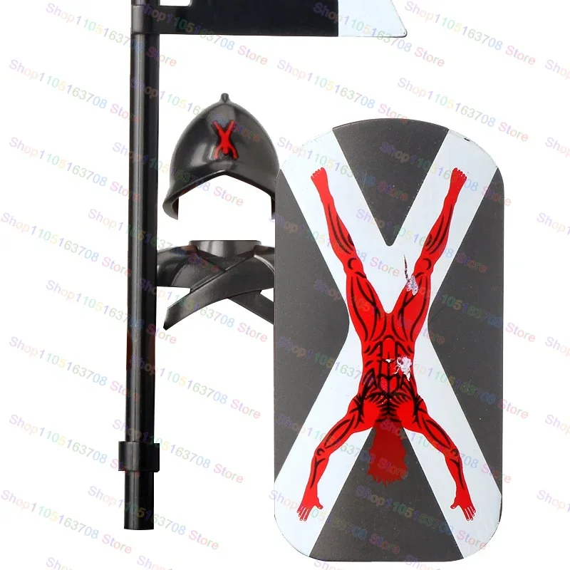 جنود القرون الوسطى الطوب تجميعها درع الملحقات التعليمية اللبنات عمل أرقام اللعب هدية للأطفال KT1073