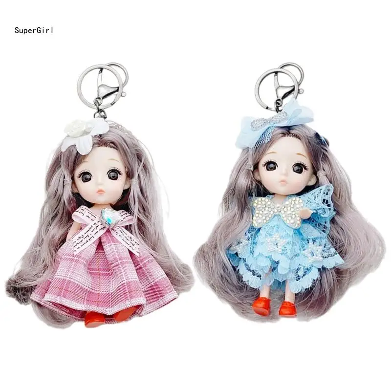 2Pcs Adorable Figurine Keyring Portable Keyring Fashion Accessory for Women J78E