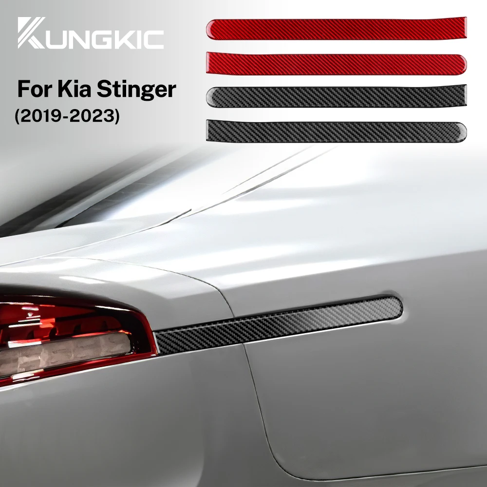

for KIA Stinger 2019 2020 2021 2022 2023 Car Rear Brake Light Strip Real Soft Carbon Fiber Sticker LHD RHD Trim Accessories