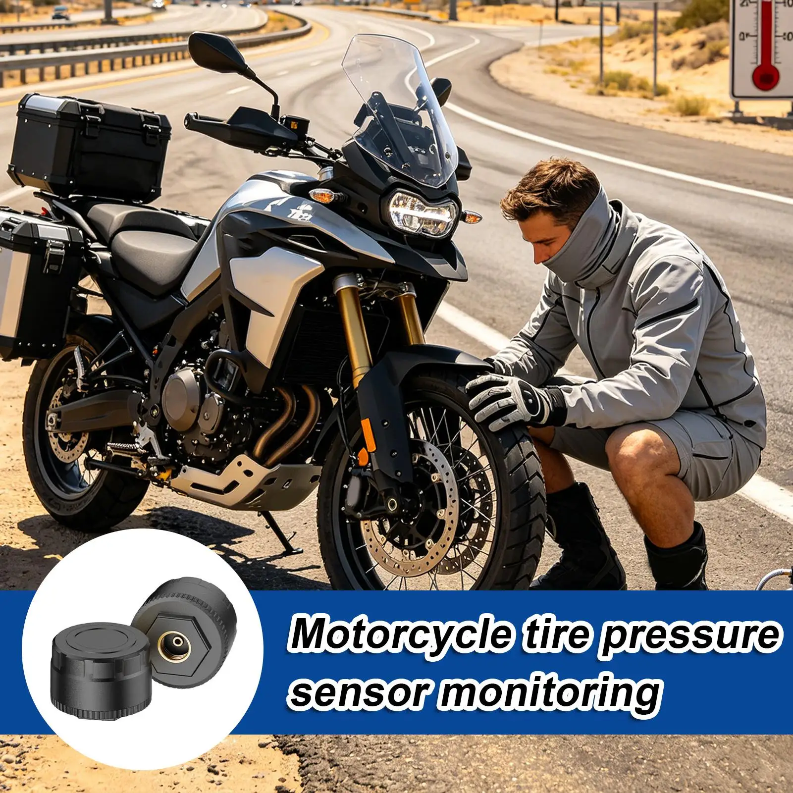 Tire Pressure Gauge Cordless Wheel Sensor Monitor System Motorbike Tire Pressure Sensor For Home Garage Workshop Offroad view 6