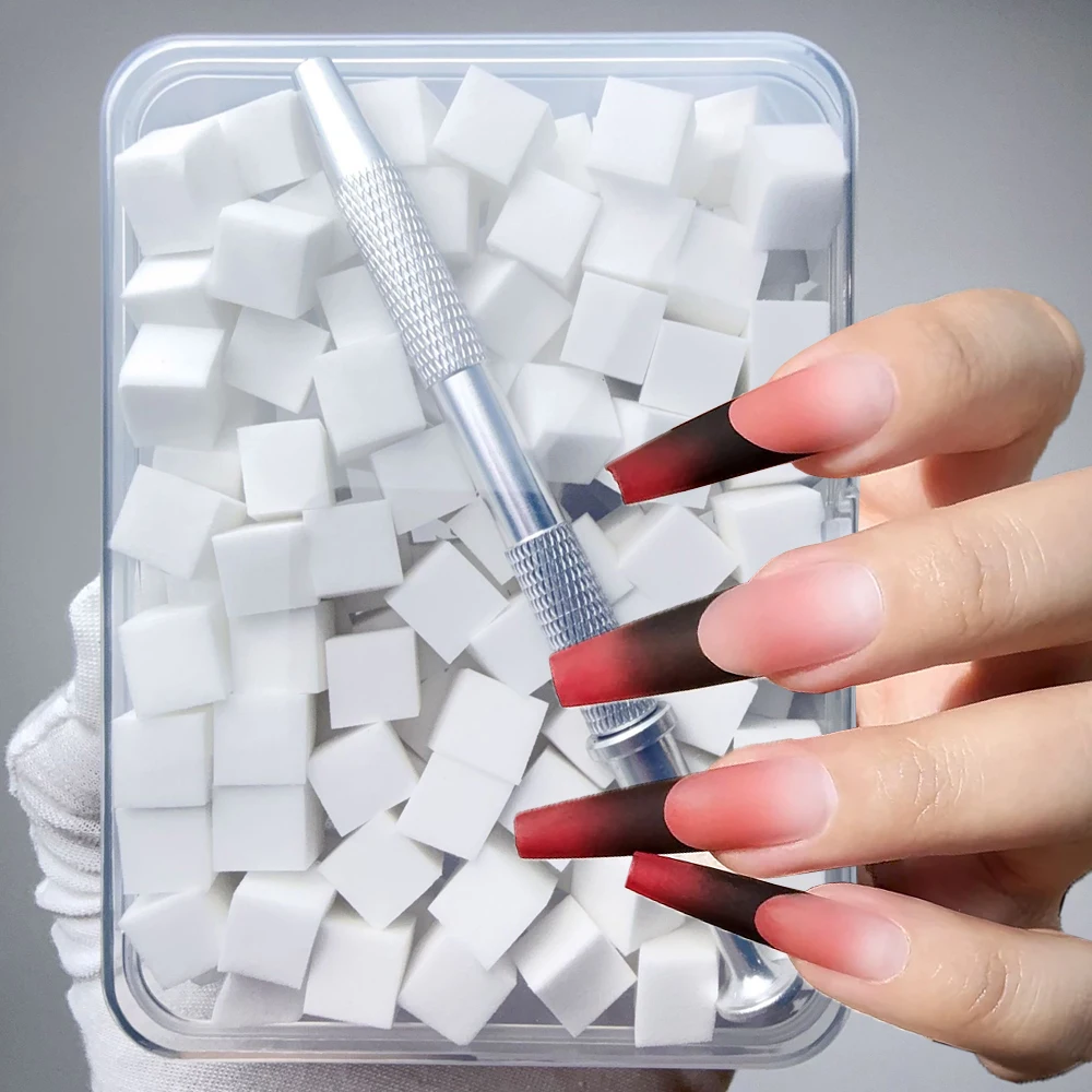 100/50pcs Square Shape Gradient Sponge Nail Brush Grab Pen Set For DIY Gradient/powder Blusher Gel Polish Manicure Supplies Tool