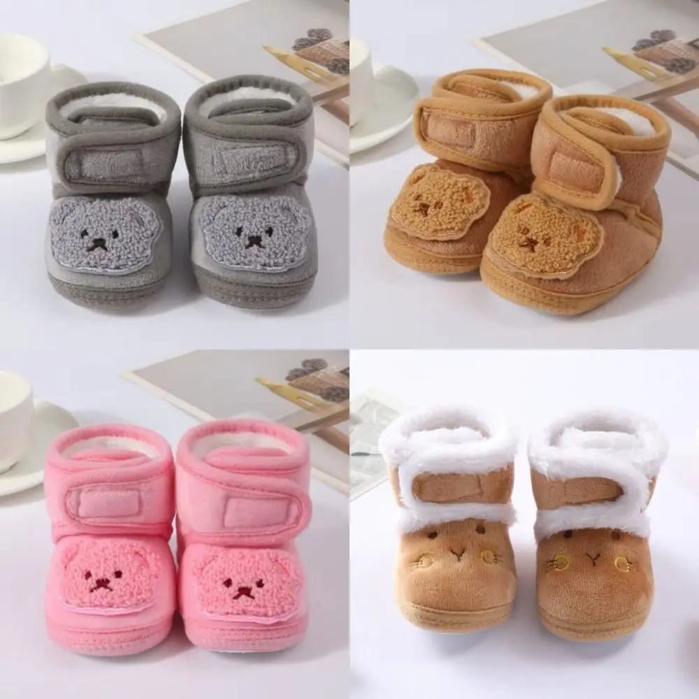 جديد شتاء دافئ الطفل النعال لينة المضادة للانزلاق حذاء طفل صغير لطيف الكرتون الدب الاطفال الأحذية الرضع جوارب يمكن السير بها على الأرض للفتيات الفتيان