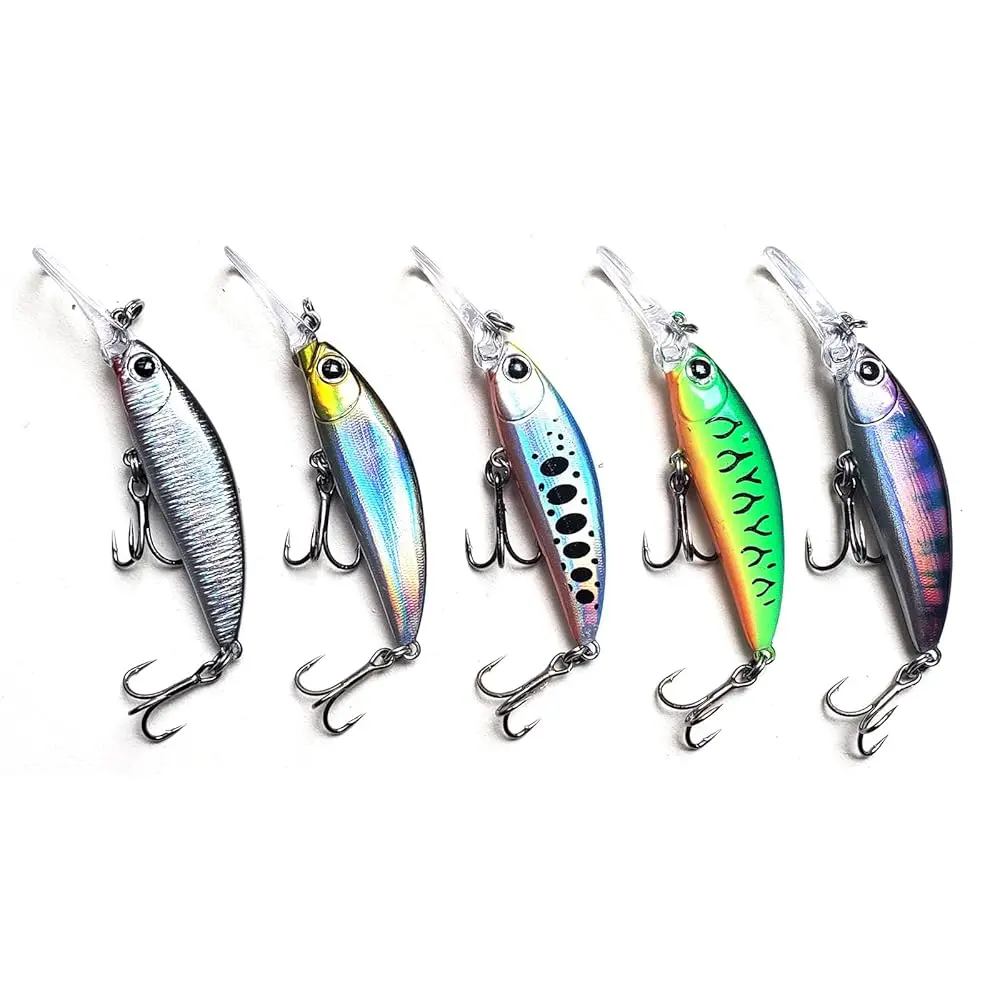 

Набор воблеров Minnow Fishing Lures, 1/5 унции, жесткие приманки ярких цветов для ловли форели, окуня, судака - идеально подходят для ручьев и озер.