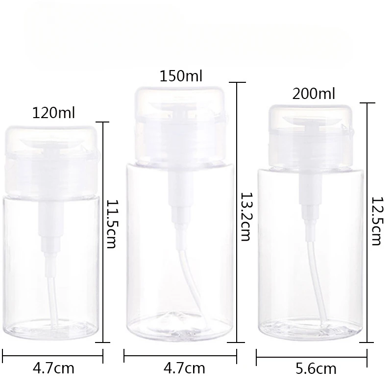 10 Stück 120/150/200ml Tragbare Pumpflaschen für Make-up-Entferner, geeignet zur Aufbewahrung von Toner, Essenz, dickwandigen Kunststoffbehältern für Flüssigkeiten. – Detail 1