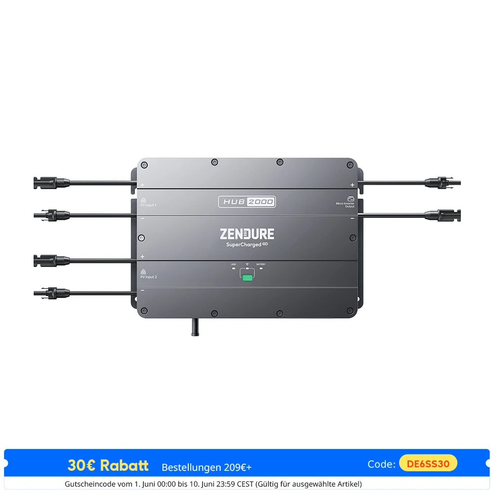 Zendure SolarFlow Hub 2000 Balkonkraftwerk, Speicher für SolarFlow Balkonkraftwerk, 7680 Wh Erweiterbare Kapazität, Kompatibel mit Shelly Pro 3EM