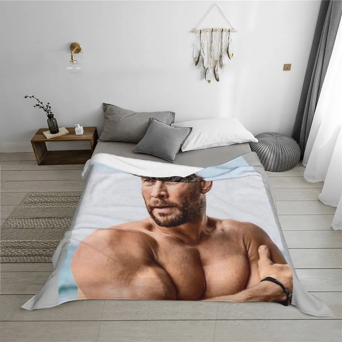 كريس هيمسوورث رمي بطانية ديكور أنيمي التخييم فروي البطانيات #3