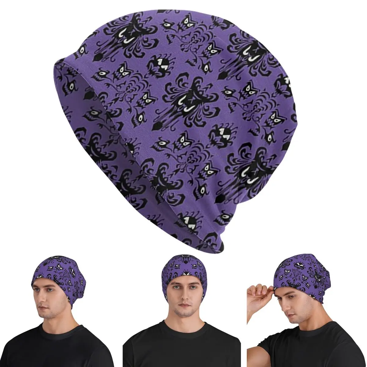 

Haunted Mansion Skullies Beanies Hats Warm Autumn Winter Outdoor Cap Knitted Bonnet Caps for Men Women Adult