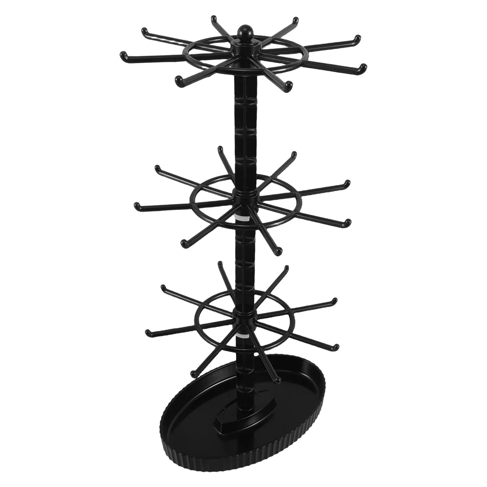 

Вращающаяся подставка для украшений: органайзер для ожерелий, держатель для брелоков, 3-ярусная вешалка для браслетов, настольный органайзер для хранения украшений