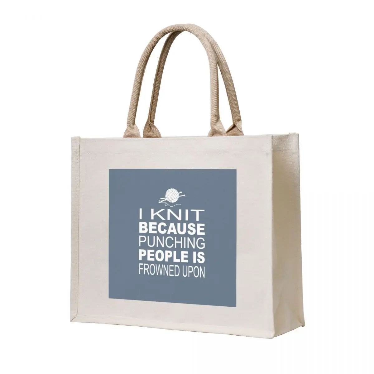 

I knit because punching people is frowned upon Tote Bag shopper bags Shopping bags Canvas stote bag Lady bags
