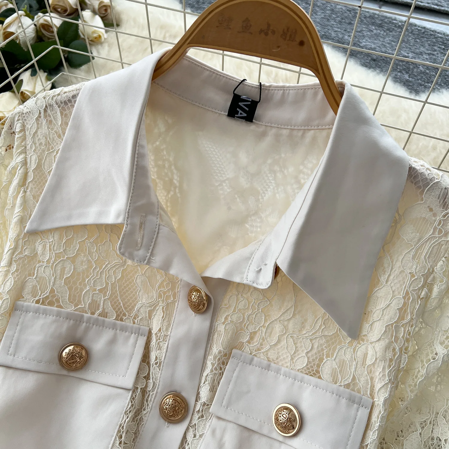 Women Tulle Dresses Lace Long Dress Apricot Wedding Ankle Lenth Full Sleeve Single Breasted Vestidos Casual Elegant 2025 Autumn