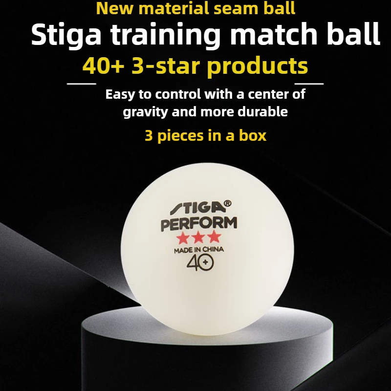 STIGA ITTF Approved 3-Star 40+ Seamed Table Tennis Balls 3-Pack/3-Star ABS 40+ Seamed Balls Durable Training 3-Pack