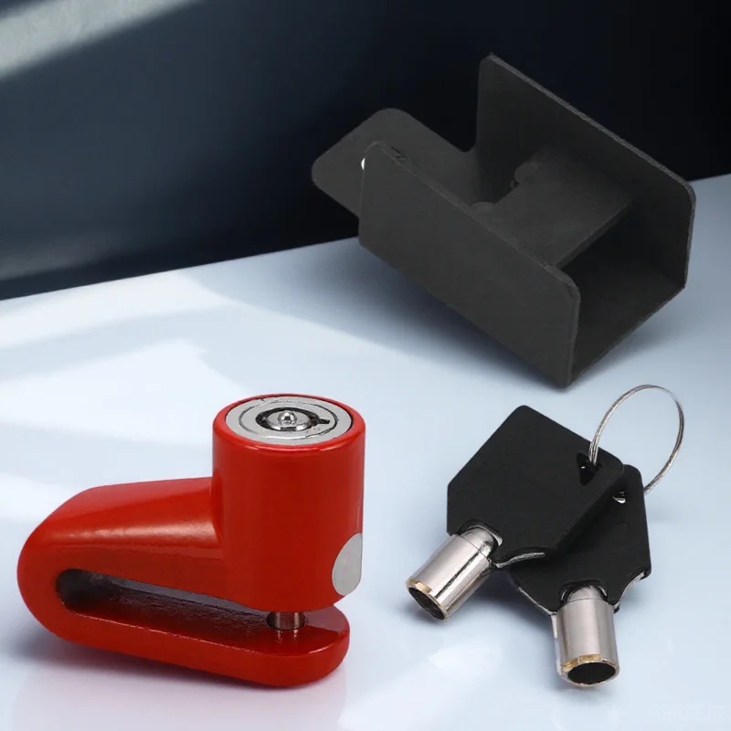 

Disc Brake Lock for Bike Motorcycle Anti Theft Security Lock Universal Fit Heavy Duty Action Easy to Use Red