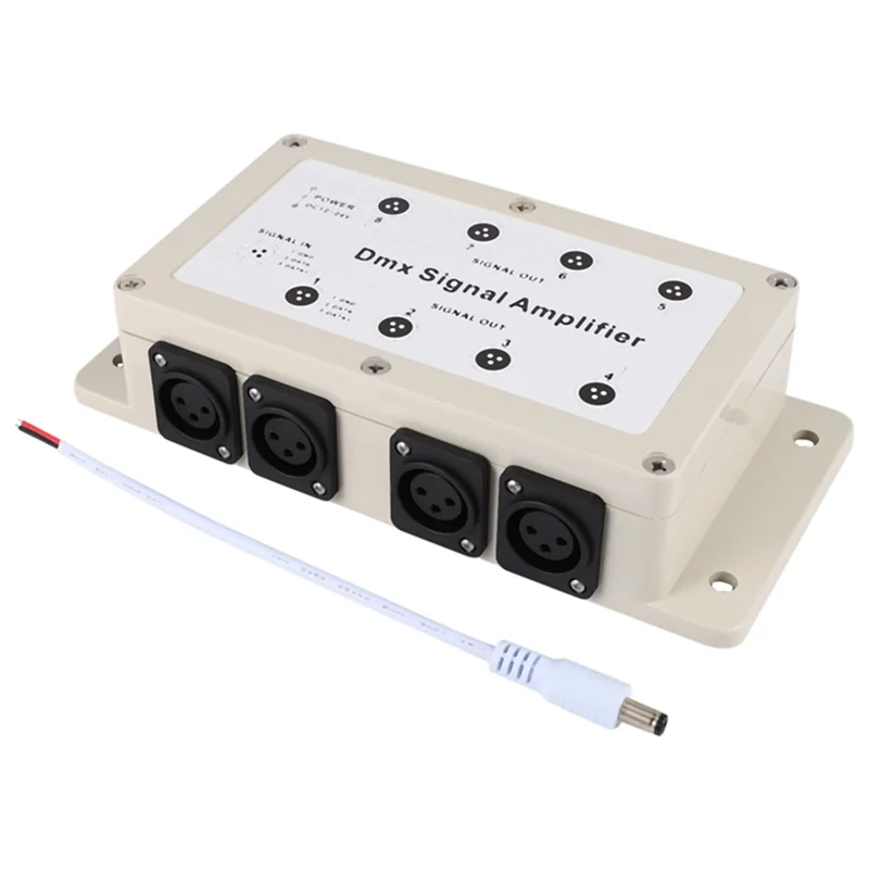 

12-24 В постоянного тока, 8-канальный выход Dmx Dmx512, светодиодный контроллер, усилитель сигнала, разветвитель, распределитель для домашнего оборудования XT