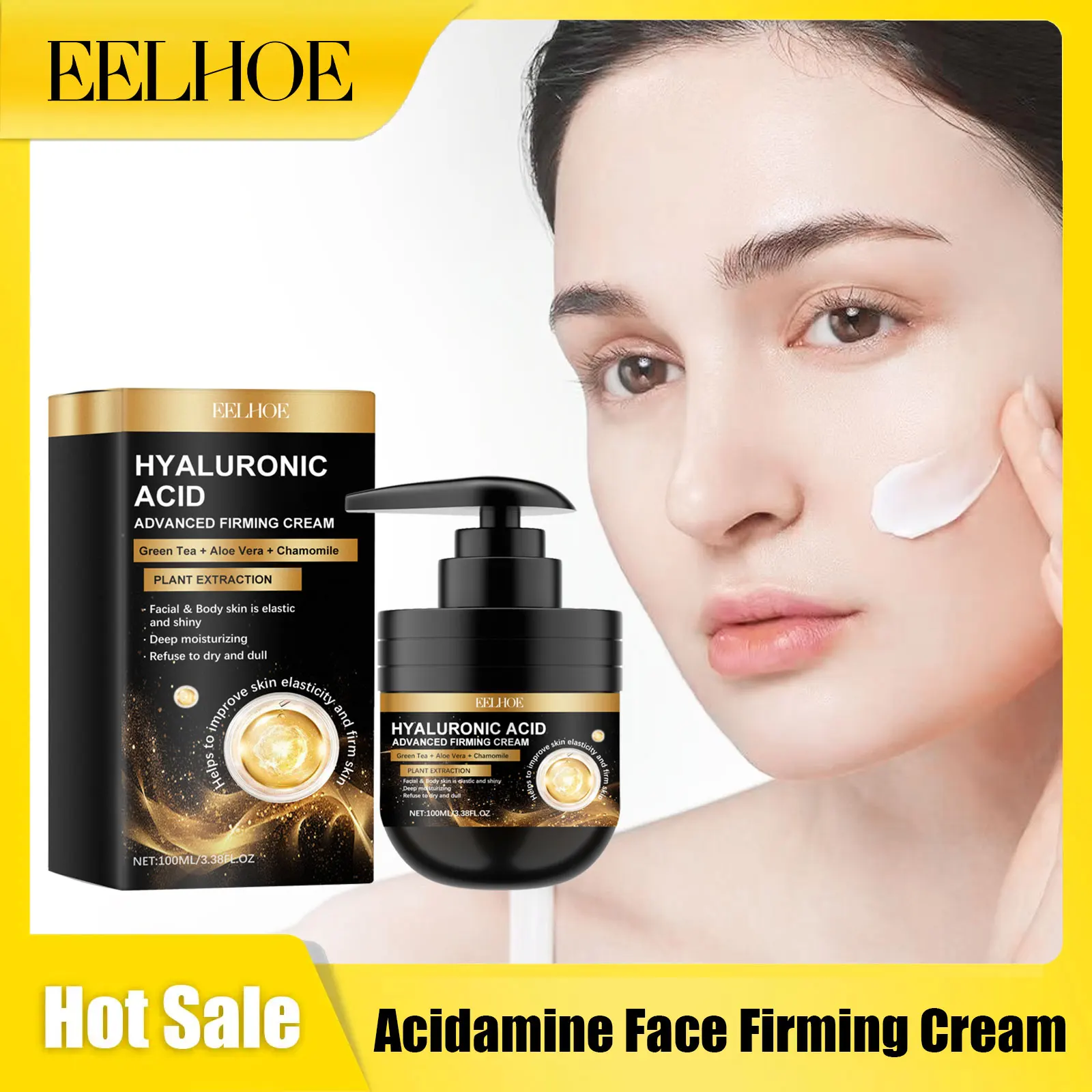 

Eelhoe Hyaluronic Acid Facial Brighten Cream Keep Moisturize Improve Lifting Shrink Pore Restore Elasticity Face Hydrating Cream