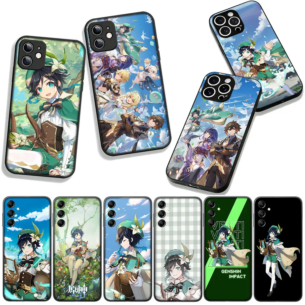 Чехол для телефона OPPO A40 A80 A60 A18 A16 A17 A38 A78 A79 A54 A57 A58 A3 Pro A96 A15 A12 Чехол Genshin Impact Venti