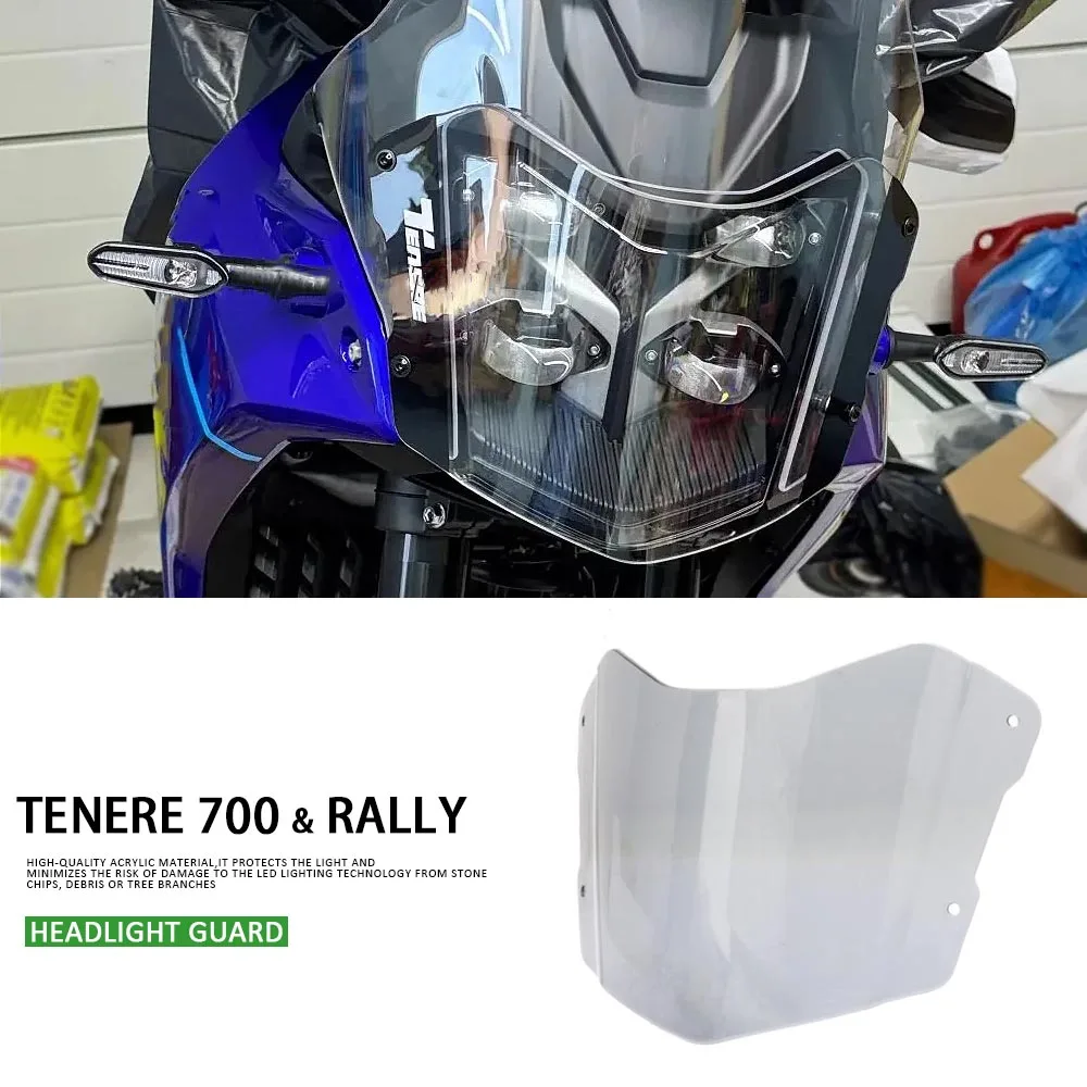 

2025 Motorcycle Accessories Headlight Guard Protector Acrylic Cover Protection For Yamaha Tenere 700 T7 T700 Tenere700 Rally