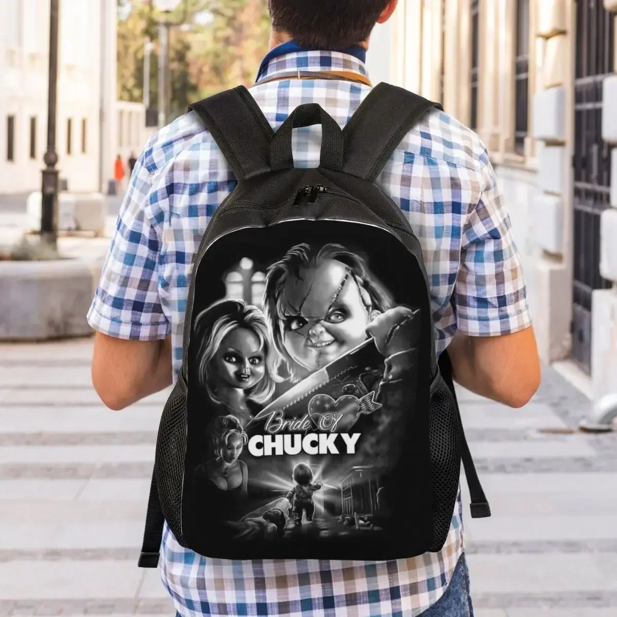 Bride Of Chucky Laptop Backpack Men Women Fashion Bookbag for School College Student Killer Doll Chucky Bags