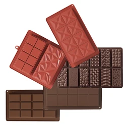 Kitchen Supplies Baking Utensils Silicone Chocolate Molds Large Size Classic Grid Design Chocolate Bar Molds Candy Baking Tools