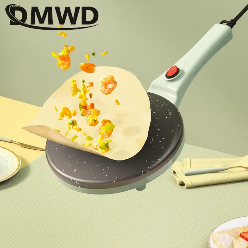 800W Electric Crepe Maker Non-stick Medical stone coat Pizza Pancake Baking pan Spring roll Rice wrap Baking Washable surface