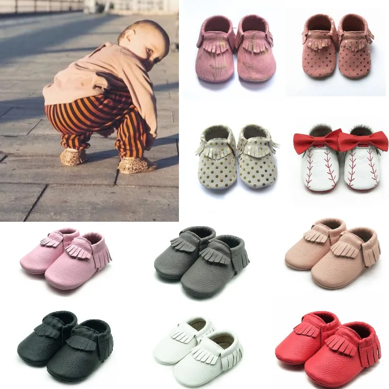 Baby Moccasins Soft Sole Leather Crib Shoes First Walker Newborn Toddler Booties For Boys And Girls Prewalker Crawling Slipper