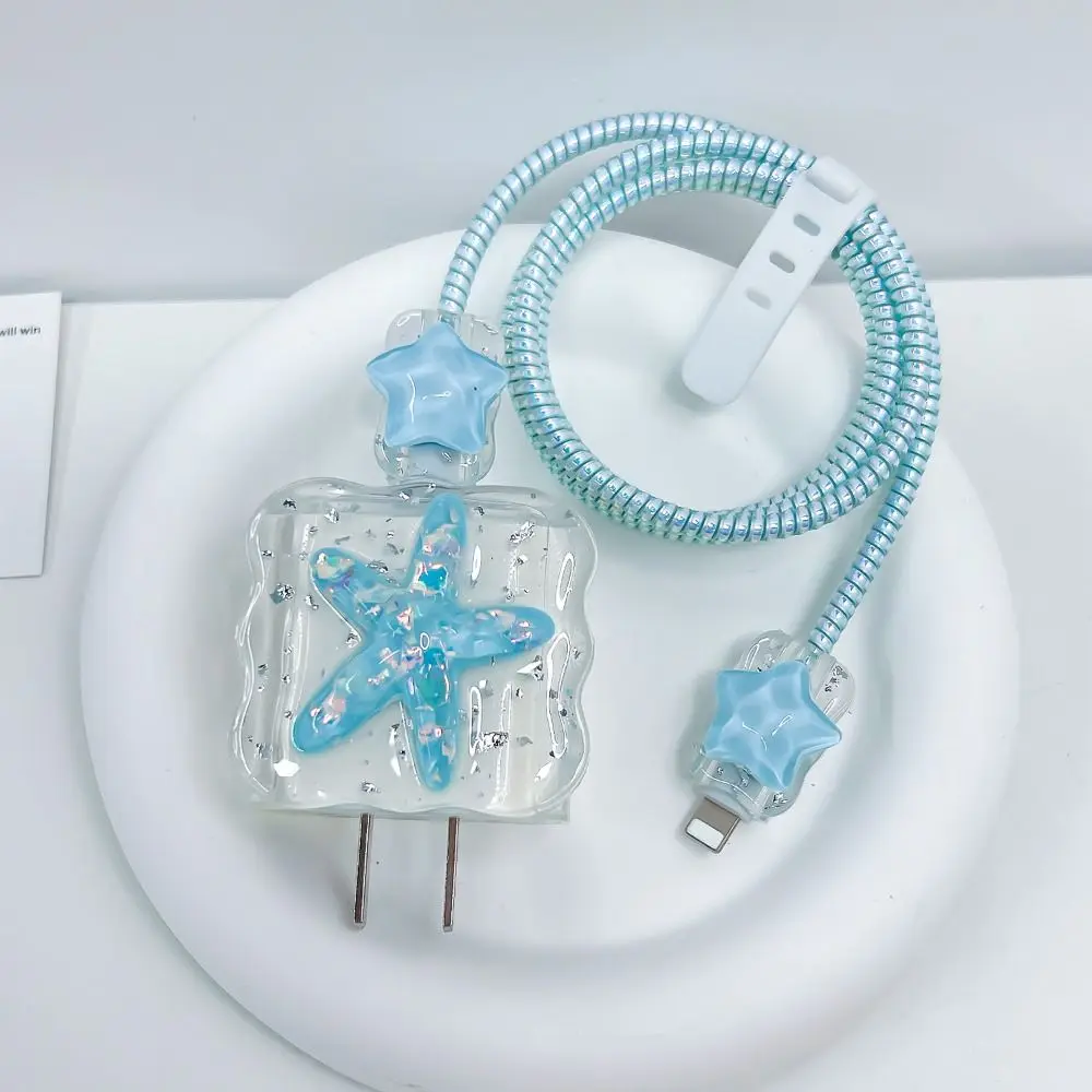

3D Butterfly Cable Protector Cover Cute Anti-break Charger Case Shimmering High Quality for iPhone 18/20W