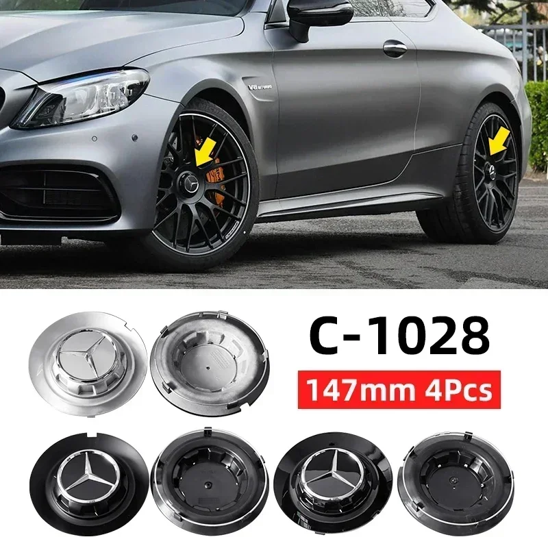 For Mercedes Benz AMG 4PCS 147mm C-1028 17028 Car Wheel Center Hub Cover Cap Badge Logo For Mercedes Benz AMG G350 G500 G63 S680