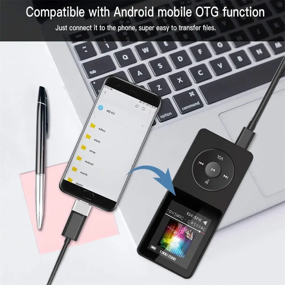 Мини MP3-плеер Bluetooth-совместимый динамик 1,8 дюйма Mp4 Fm-радио ультратонкий студенческий Hi-Fi музыкальный плеер Запись электронная книга Спорт