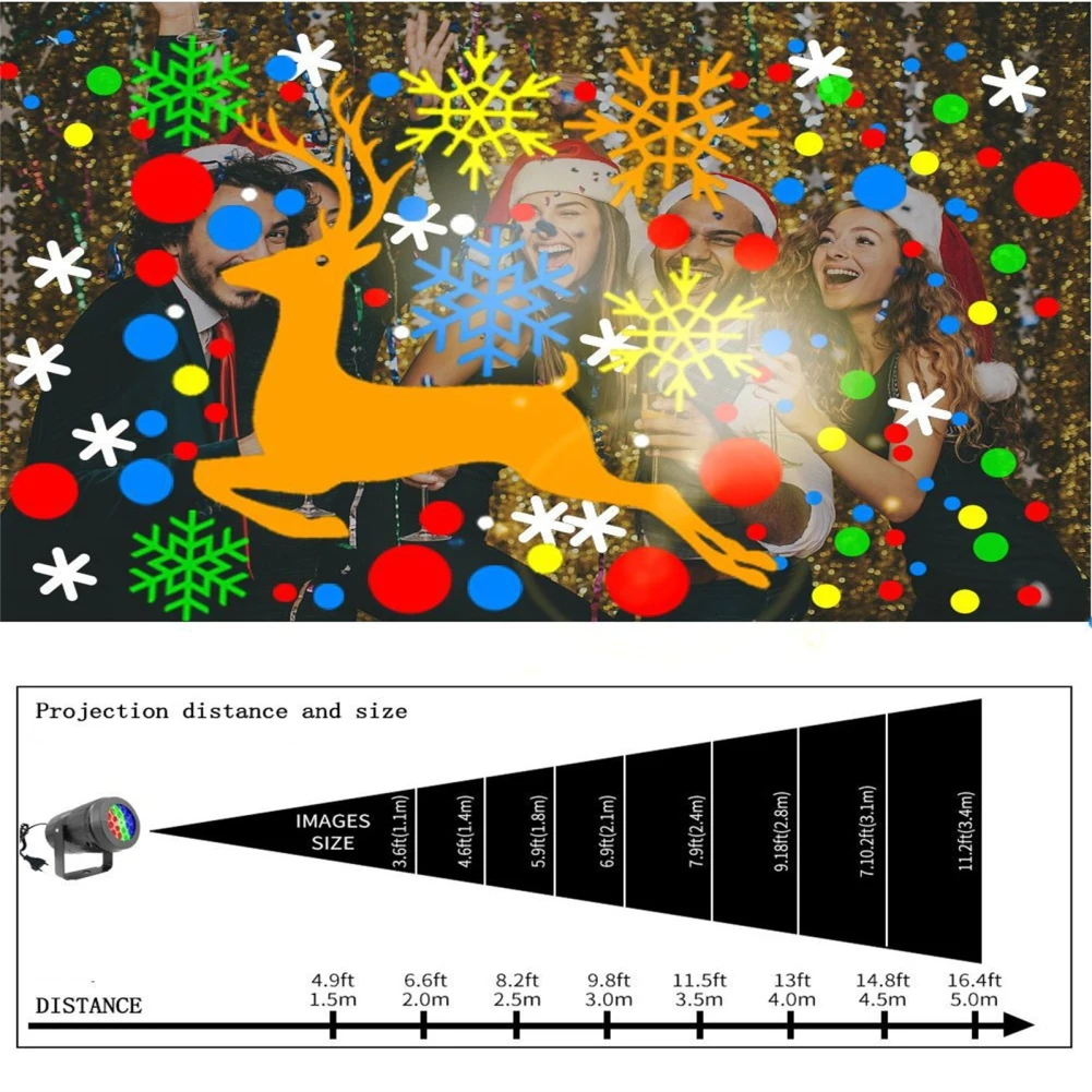Luzes do projetor do Natal, 16 slides, lâmpada do filme da janela, decoração para o Natal, casamento, festa de aniversário