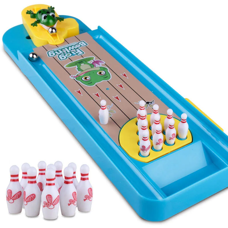 Mini Desktop Bowling Game Toy GO GAME Funny Table Sports Training Game Board Games Bowling Table Top Holiday Family Party Toy