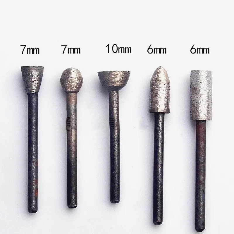 3mm Schaft Diamant Bohrer Schleifen Bohrer Kopf Gravur Zubehör Set für Stein Carving Bohrer Grat Lapidar Werkzeug Stein – Detail 3