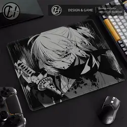HD Print E-Sports Professional Gaming Mouse Pad Samurai Girl Locking Edge Premium Mousepad Ultrafine Surface Balance Mouse Mat