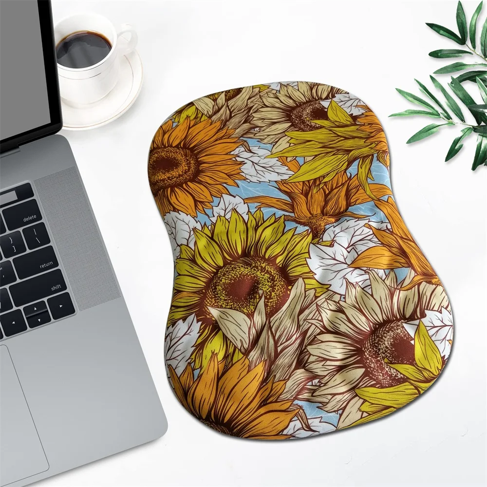 

Ergonomic Mouse Pad with Wrist Support, 8-Degree Angle, Sunflower Pattern, Non-Slip Base Mousepad for Computer,Laptop,Keyboard