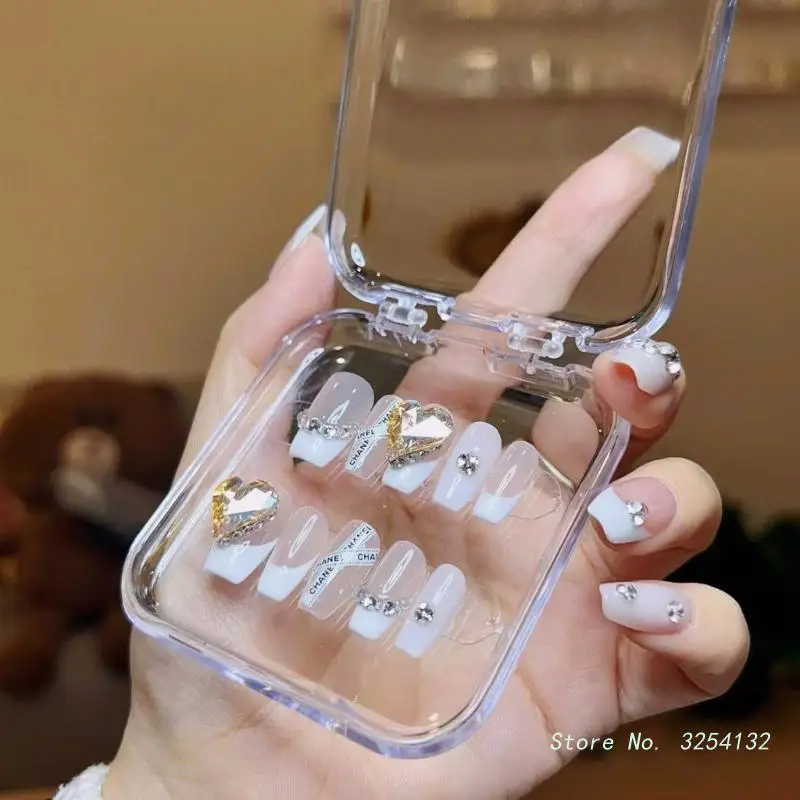 프레스 온 네일 아트 정리함, 아크릴 선물 상자, 플라스틱 보관 용기, 여성용 네일 아트 포장 상자