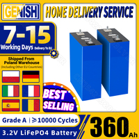 Grade A 360Ah LiFePO4 Battery 10000 Cycles 3.2V Rechargeable Lithium Iron Phosphate Cell DIY 12V 24V 48V Solar RV Vans Golf Cart