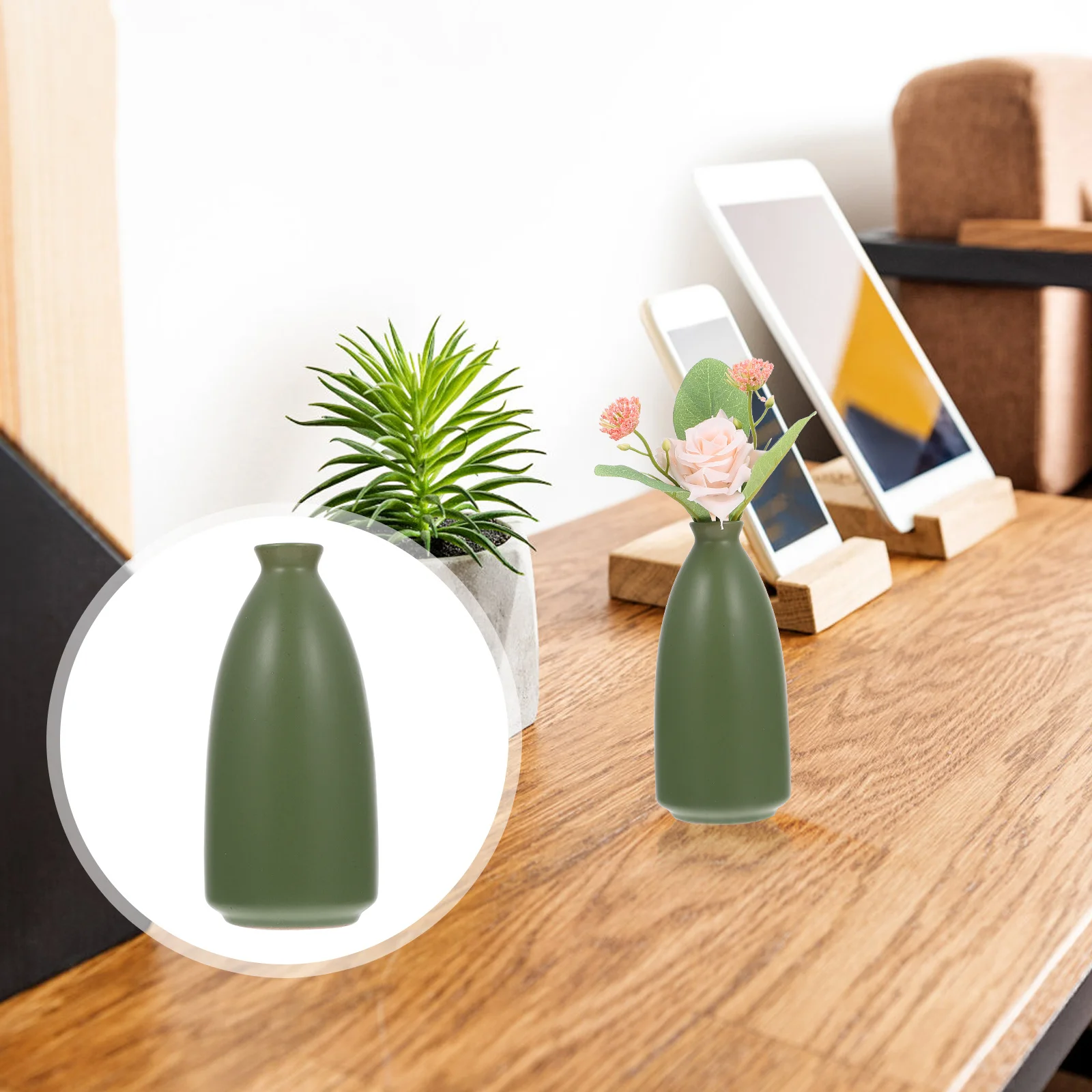 

1Pcs Creative Floral Art Vase Fine Ceramic Zen Style Perfect for Center Table Decoration Modern Minimalist Vase Ornament