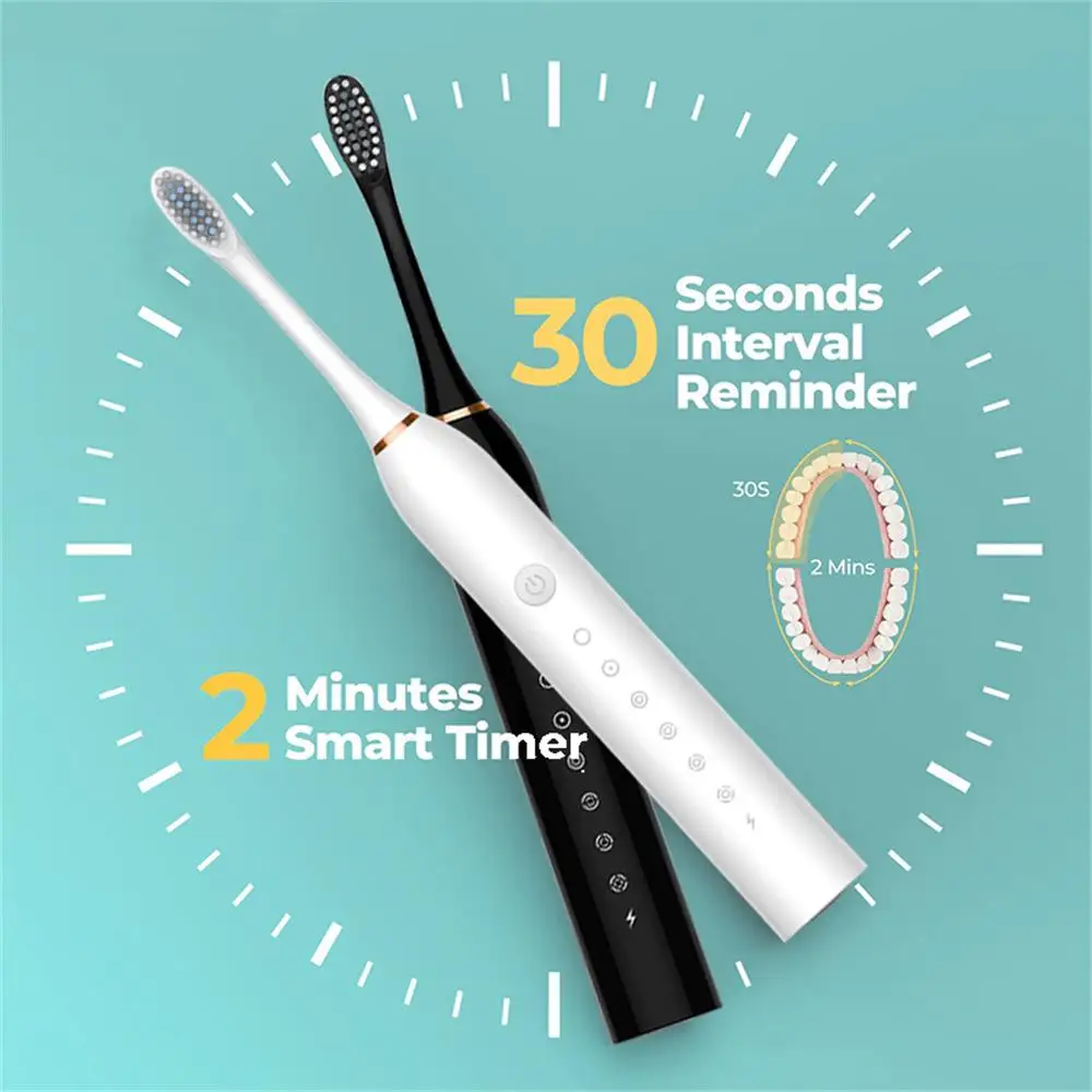 Smart Healthy Sonic Electric Toothbrush Adult Ultrasonic Automatic Toothbrush 6 Mode Toothbrush Waterproof