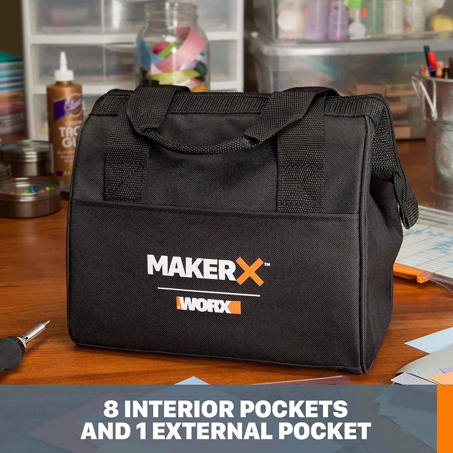 Worx MakerX Tool Storage Cloth Bag Wa1551 Multi-Function Tool Bag Oxford Cloth Portable Electrician Bag Power Tool Handbag Kit