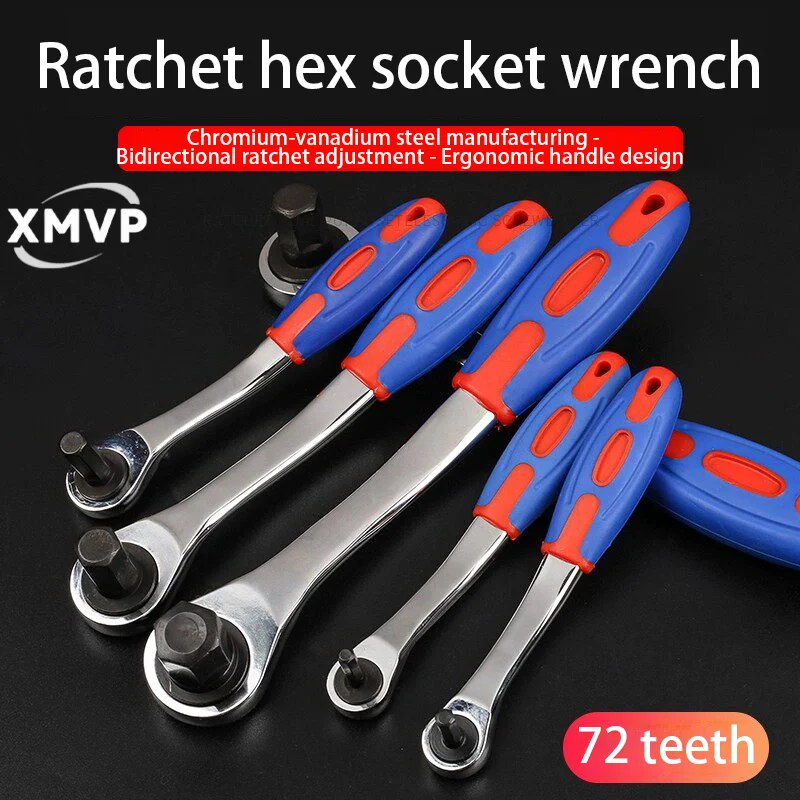 

Ratchet wrench complete set - internal hex socket - large fly - medium fly - small fly - quick universal - force-saving - multi-