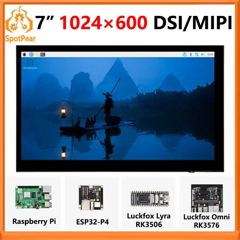 

Raspberry Pi 7 inch DSI MIPI LCD TouchScreen Display 7inch 1024x600 For Luckfox Lyra RK3506/ESP32-P4/Luckfox Omni3576