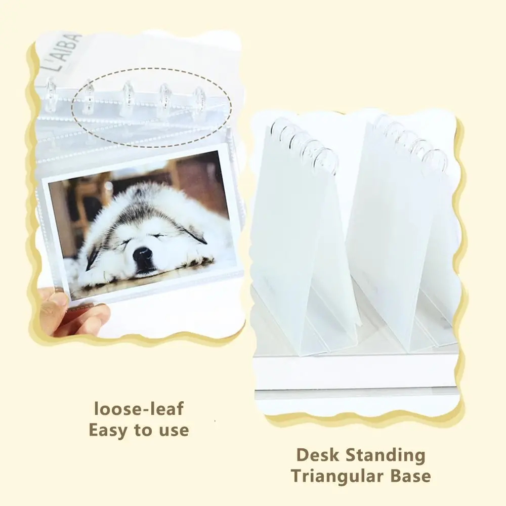 Simple PP Photo Album Clear 3/4/5/6 Inch Photo Photocard Holder Loose Leaf Design Mushroom Hole Card Binder Travel Photo Display