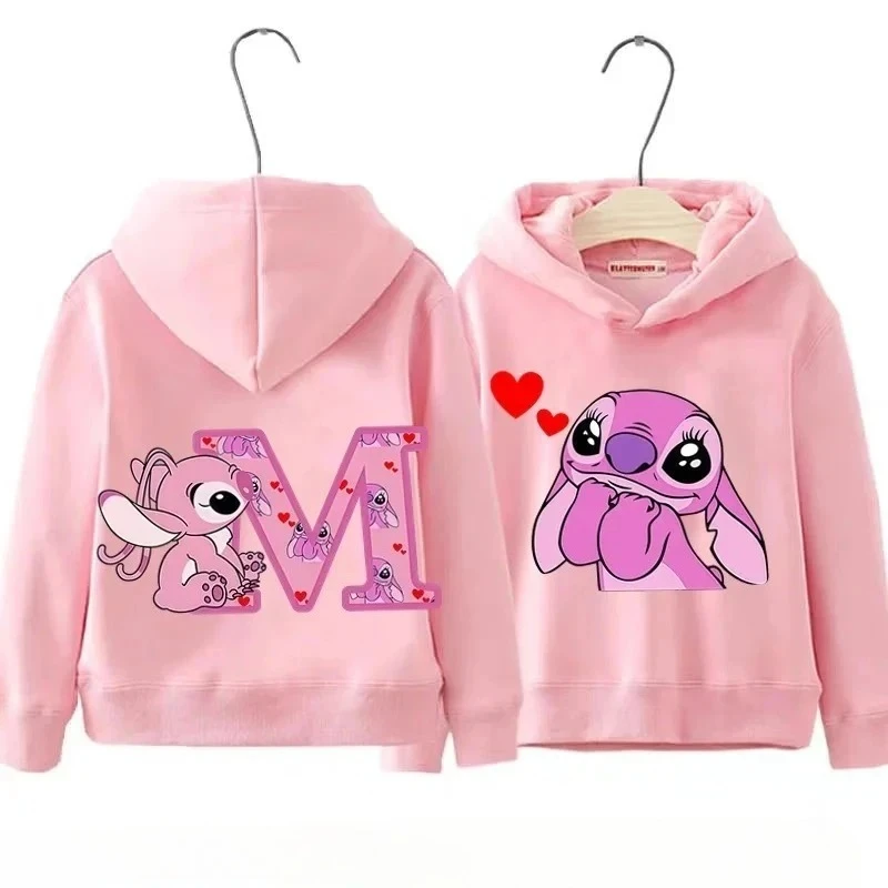 Sudaderas con Capucha para Niños de Anime para Otoño e Invierno, Sudaderas Informales y Modernas con Estampado de Letras de Ángel AZ, Sudaderas de Lilo y Stitch